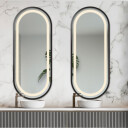 Zestaw luster owalnych OSKAR w ramie MDF piaskowane z podświetleniem LED III (2szt)-#1