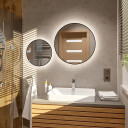 Zestaw lustra okrągłe OTYLIA w ramie MDF SLIM z podświetleniem LED (2szt)-#1