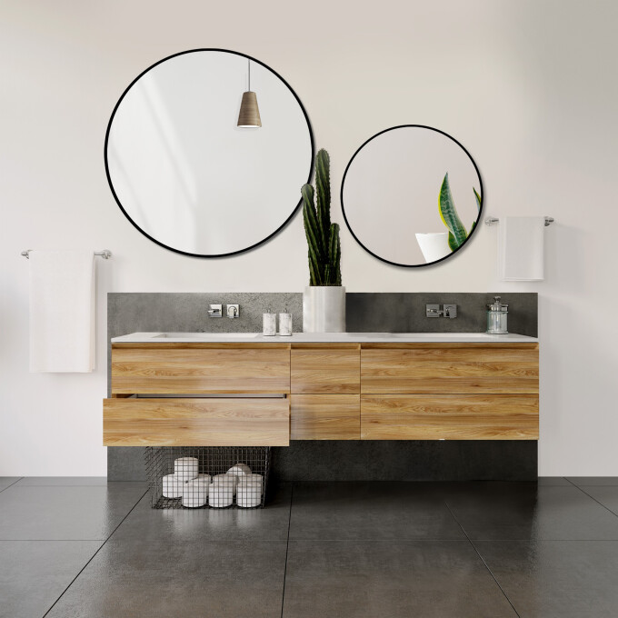 Zestaw lustra okrągłe OTYLIA w ramie MDF SLIM (2szt)-#0