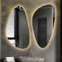 Zestaw luster organicznych SELENIT z podświetleniem LED (2szt)-#1