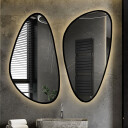 Zestaw luster organicznych SELENIT w ramie MDF z podświetleniem LED (2szt)-#1