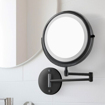 Lusterko kosmetyczne powiększające ZUMIK BLACK z podświetleniem LED fi 20