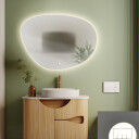 Lustro organiczne AGAT z podświetleniem LED + mata antyparowa z dedykowanym włącznikiem dotykowym (na środku na dole) + ŻYWOTNOŚĆ TAŚMY LED LONG LIFE 70 000 GODZ-#1