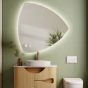 Lustro trójkątne KARO z podświetleniem LED + zegar cyfrowy z czujnikiem temperatury (wg załącznika) + ŻYWOTNOŚĆ TAŚMY LED LONG LIFE 70 000 GODZ-#1