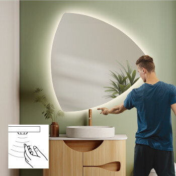 Lustro trójkątne KARO z podświetleniem LED 80x80 - włącznik sensoryczny na środku na dole + ŻYWOTNOŚĆ TAŚMY LED LONG LIFE 70 000 GODZ