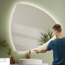 Lustro trójkątne KARO z podświetleniem LED - włącznik sensoryczny na środku na dole + ŻYWOTNOŚĆ TAŚMY LED LONG LIFE 70 000 GODZ-#1