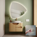 Lustro trójkątne KARO z podświetleniem LED + włącznik dotykowy (na środku na dole) + ŻYWOTNOŚĆ TAŚMY LED LONG LIFE 70 000 GODZ-#0