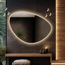 Lustro organiczne OBSYDIAN z podświetleniem LED - głośnik bluetooth + ŻYWOTNOŚĆ TAŚMY LED LONG LIFE 70 000 GODZ-#1