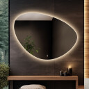 Lustro organiczne OBSYDIAN z podświetleniem LED + włącznik dotykowy (na środku na dole) + ŻYWOTNOŚĆ TAŚMY LED LONG LIFE 70 000 GODZ-#1