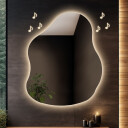 Lustro organiczne STONE z podświetleniem LED - głośnik bluetooth + ŻYWOTNOŚĆ TAŚMY LED LONG LIFE 70 000 GODZ-#1