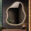 Lustro organiczne STONE z podświetleniem LED + stacja pogody (lewy dolny róg)  + ŻYWOTNOŚĆ TAŚMY LED LONG LIFE 70 000 GODZ-#1