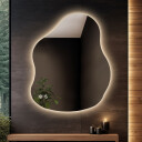 Lustro organiczne STONE z podświetleniem LED + zegar cyfrowy z czujnikiem temperatury (wg załącznika) + ŻYWOTNOŚĆ TAŚMY LED LONG LIFE 70 000 GODZ-#1