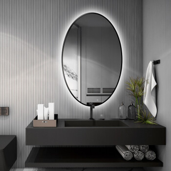 Lustro ELIZA czarne w ramie MDF SLIM z podświetleniem LED 50x90