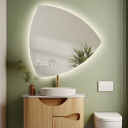 Lustro trójkątne KARO z podświetleniem LED + stacja pogody (lewy dolny róg) + ŻYWOTNOŚĆ TAŚMY LED LONG LIFE 70 000 GODZ-#1