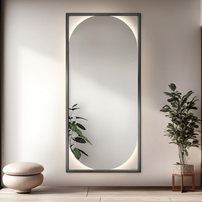Lustro owalne RENA 1503 w ramie z podświetleniem LED-#0