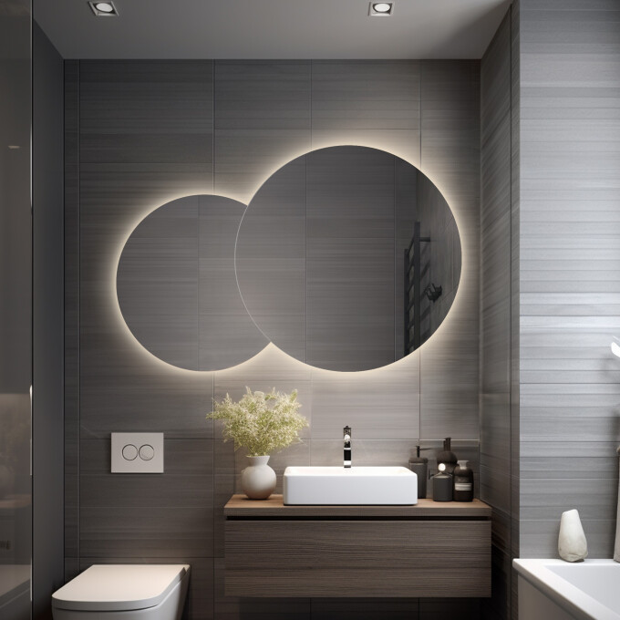 Zestaw szlifowanych luster UNIVERSE CUT z podświetleniem LED I (2szt)-#0