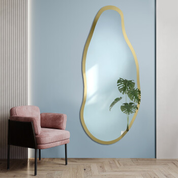 Lustro organiczne BARYT SHINE srebrne z białym lacobelem 70x180