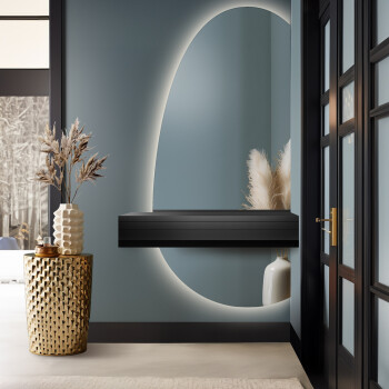 Lustro organiczne TURMALIN W DWÓCH CZĘŚCIACH z podświetleniem LED 64x140