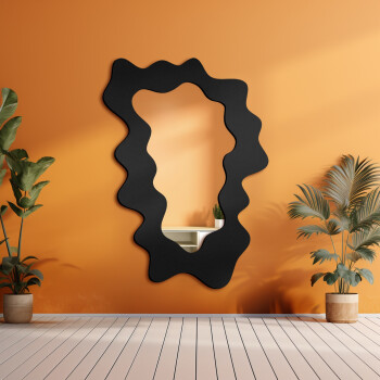 Lustro organiczne MISTY Blobs Mirrors srebrne w ramie MDF 50x70