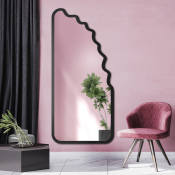 Lustro organiczne FLUX Blobs Mirrors białe w ramie MDF 80x176