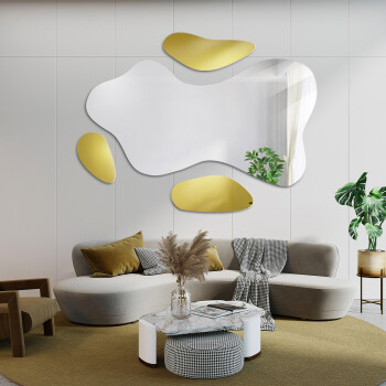 Lustro LOOP srebrno postarzane VINTAGE 80x60