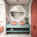 Lustro o geometrycznym kształcie GEOME z podświetleniem LED-#0