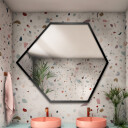 Lustro o geometrycznym kształcie GEOME w ramie MDF-#1