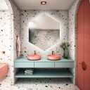 Lustro o geometrycznym kształcie HEXA z podświetleniem LED-#0