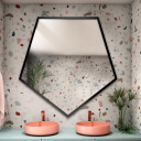 Lustro o geometrycznym kształcie PENTA w ramie MDF-#1