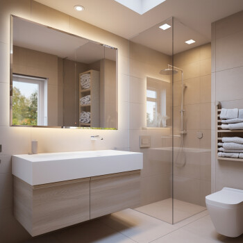 Lustro fazowane z podświetleniem LED 100x50