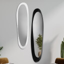 Zestaw dwóch luster organicznych SECCO srebrne z białym i czarnym lacobelem (2 szt)-#1