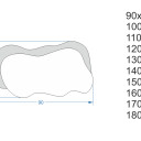 Lustro organiczne VELOCE srebrne postarzana tafla VINTAGE-#2