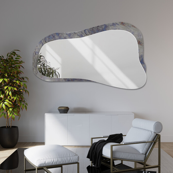 Lustro organiczne METRUM srebrne postarzana tafla MORENA-#0