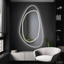 Lustro organiczne SYDERYT piaskowane z podświetleniem LED III-#0