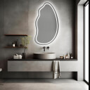 Lustro organiczne TOPAZ piaskowane z podświetleniem LED II-#0