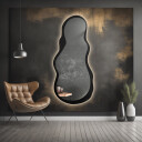 Lustro organiczne RISOL w ramie MDF z podświetleniem LED-#1